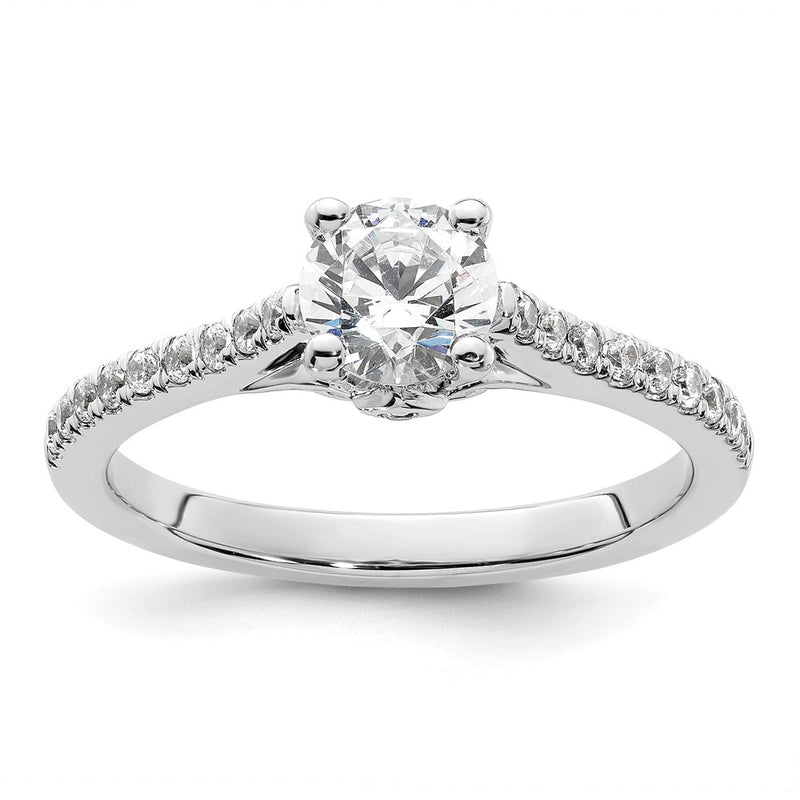 14K White Gold Simulated Diamond Engagement Ring