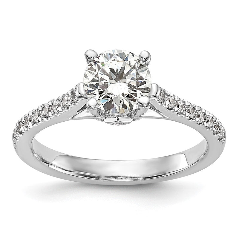 14K White Gold Simulated Diamond Engagement Ring