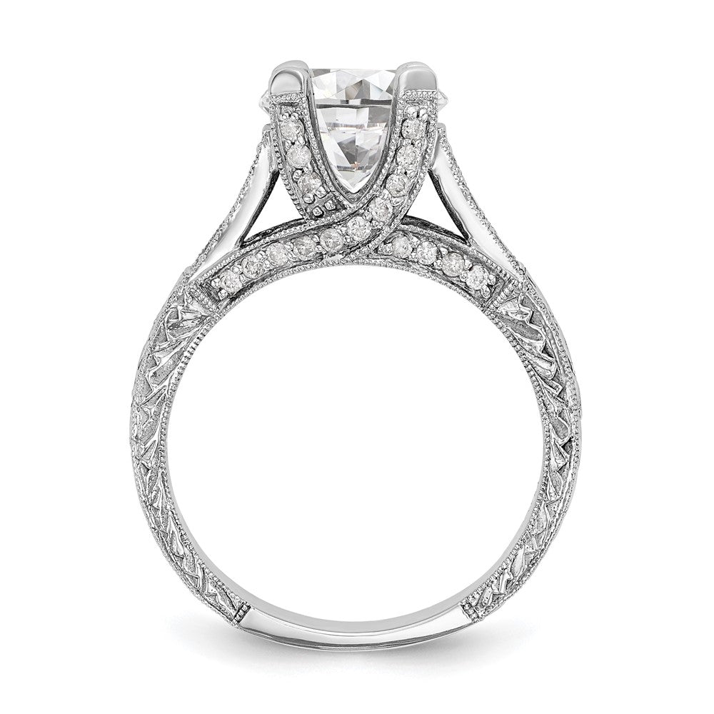 14K White Gold Simulated Diamond Engagement Ring