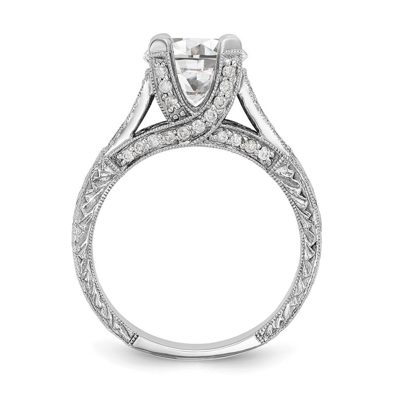 14K White Gold Simulated Diamond Engagement Ring