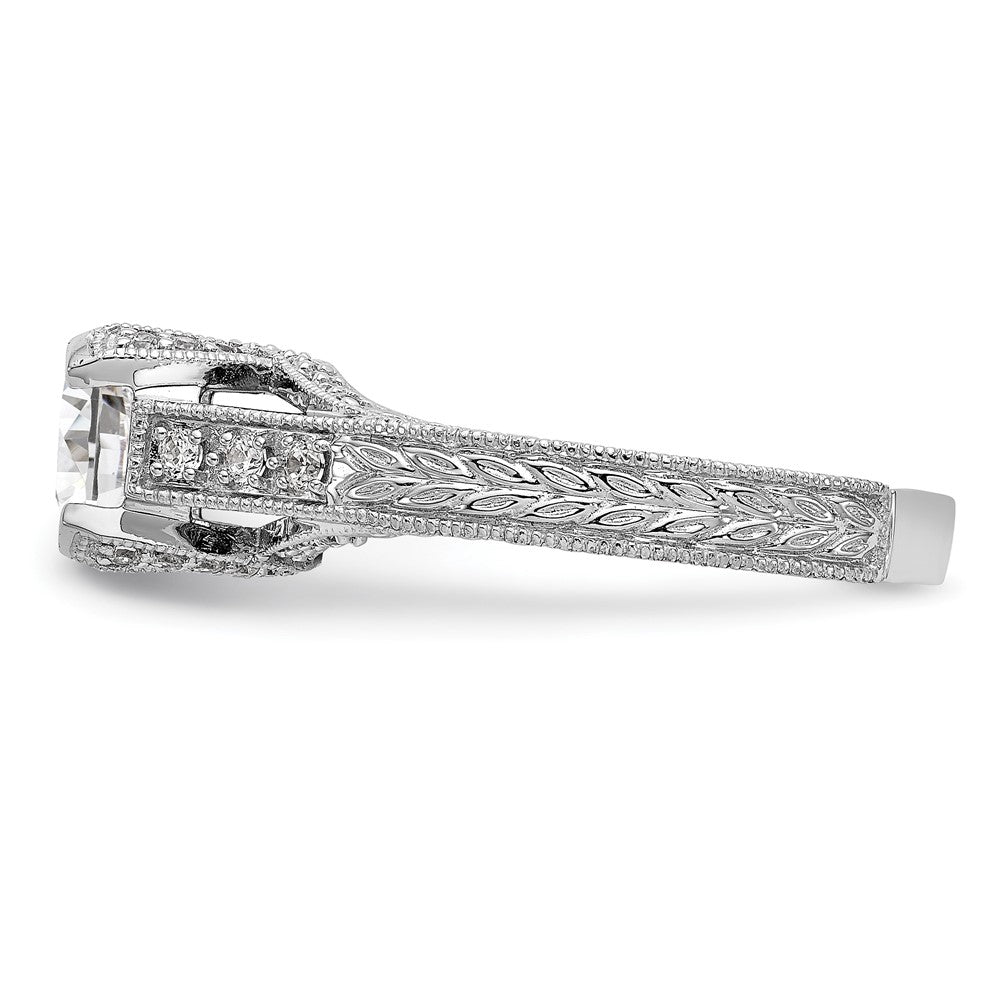 14K White Gold Simulated Diamond Engagement Ring