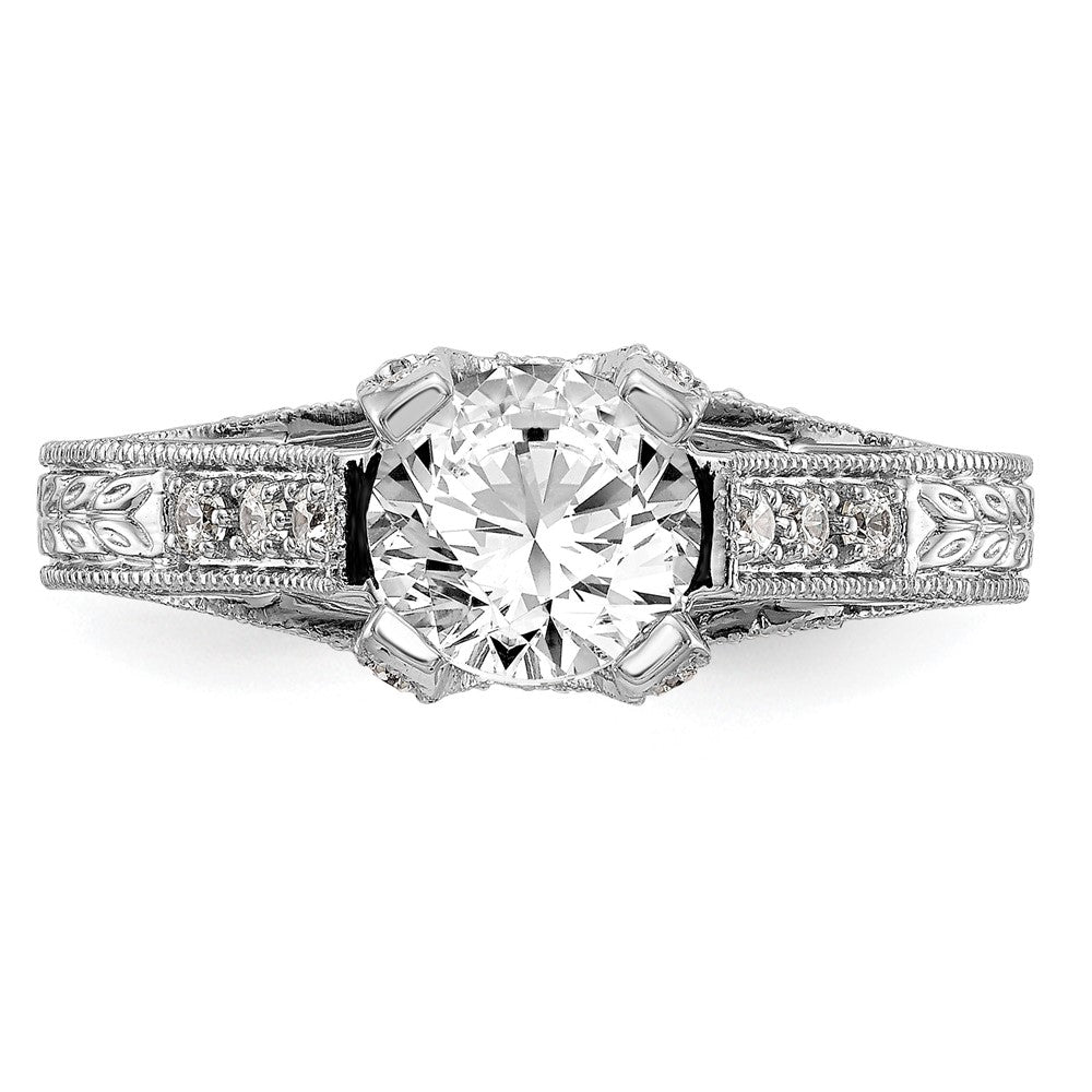 14K White Gold Simulated Diamond Engagement Ring