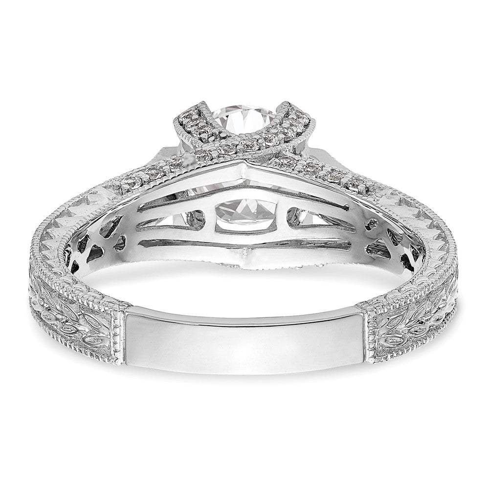 14K White Gold Simulated Diamond Engagement Ring