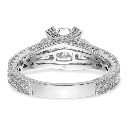 14K White Gold Simulated Diamond Engagement Ring