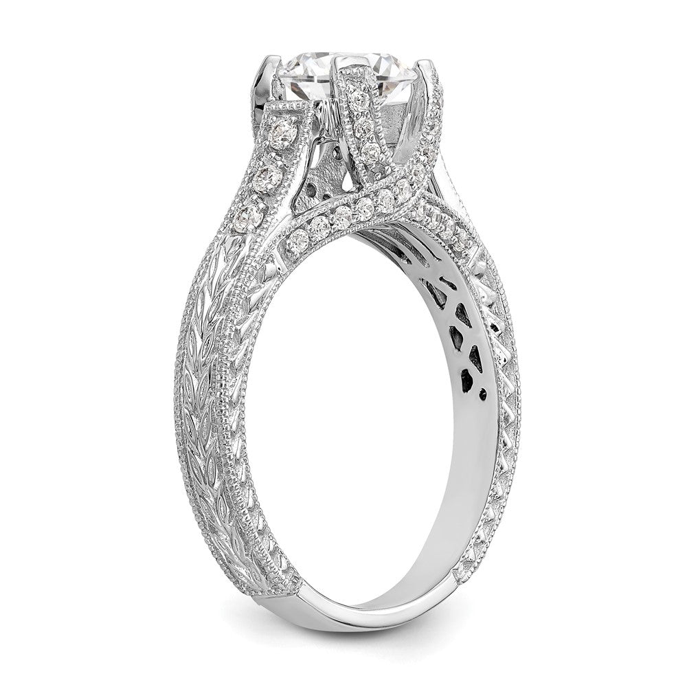 14K White Gold Simulated Diamond Engagement Ring