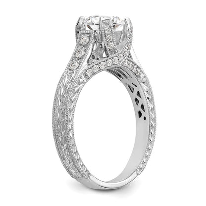 14K White Gold Simulated Diamond Engagement Ring