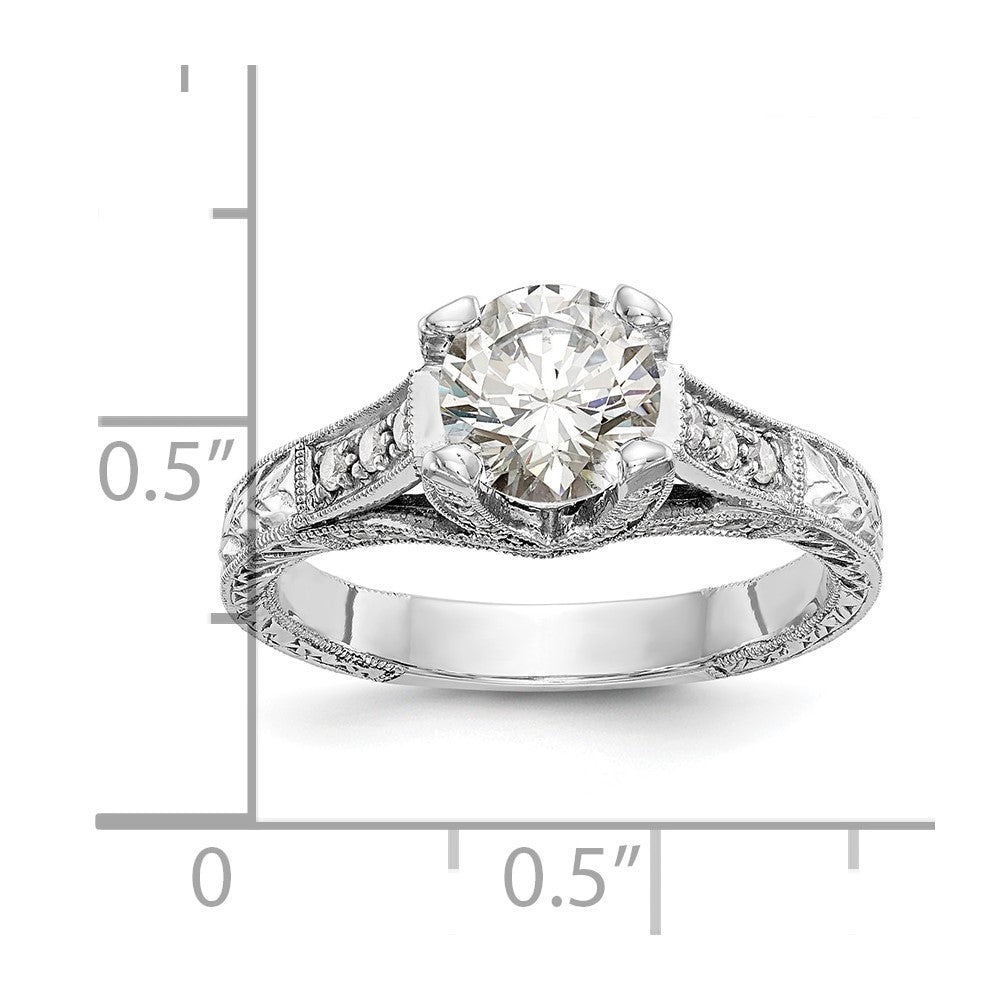 14K White Gold Simulated Diamond Engagement Ring