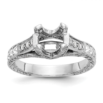 14K White Gold Simulated Diamond Engagement Ring