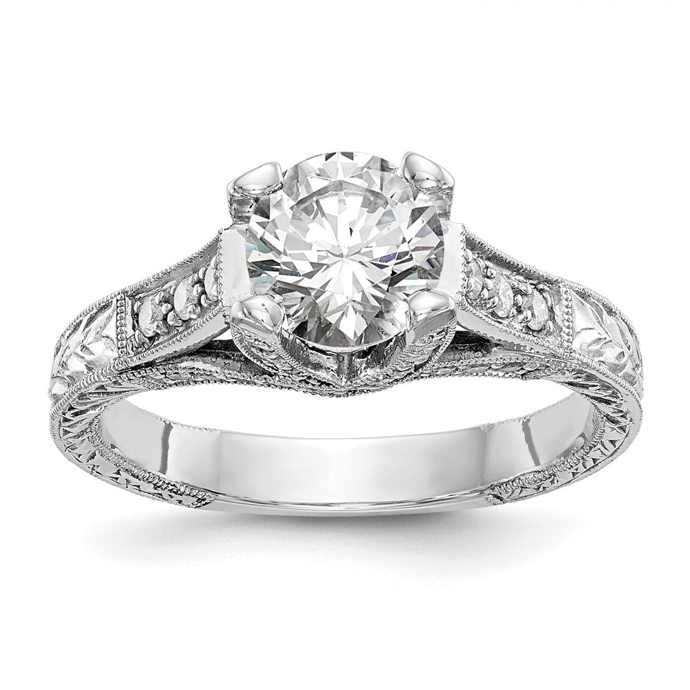 14K White Gold Simulated Diamond Engagement Ring