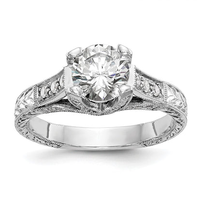 14K White Gold Simulated Diamond Engagement Ring