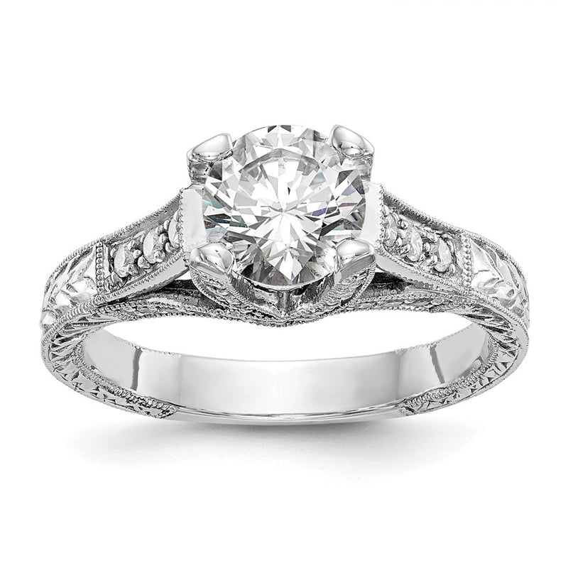 14K White Gold Simulated Diamond Engagement Ring