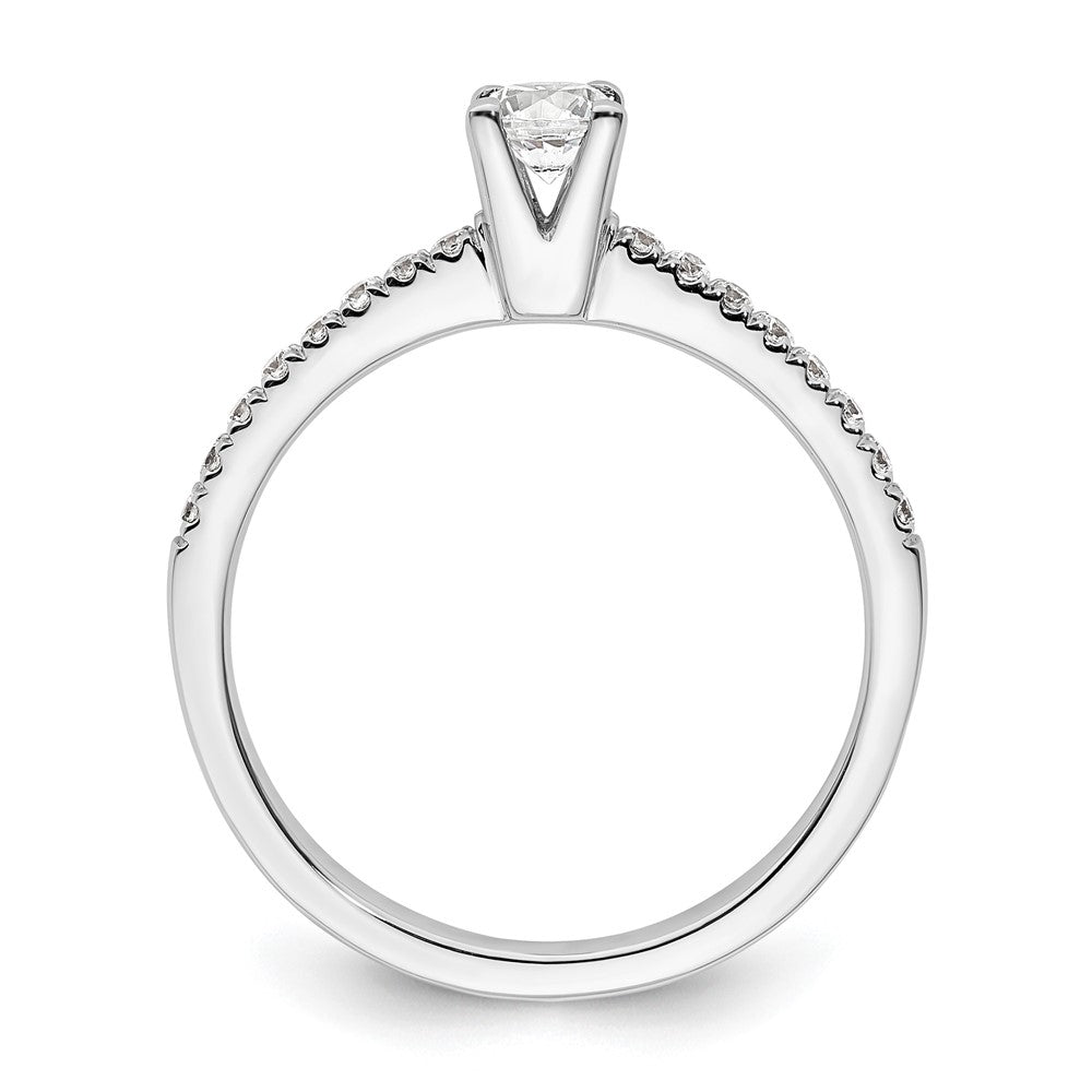 14K White Gold Simulated Diamond Engagement Ring