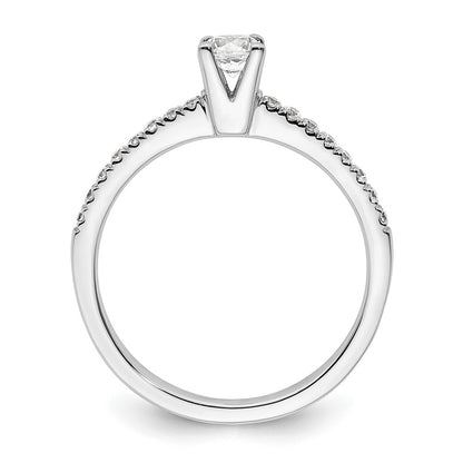 14K White Gold Simulated Diamond Engagement Ring