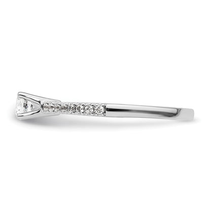 14K White Gold Simulated Diamond Engagement Ring
