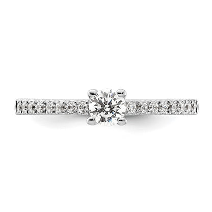 14K White Gold Simulated Diamond Engagement Ring