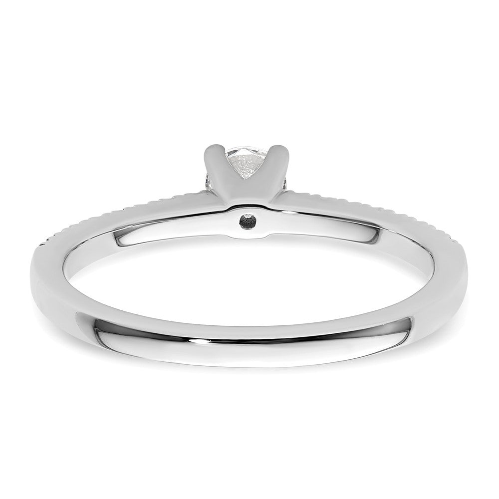 14K White Gold Simulated Diamond Engagement Ring