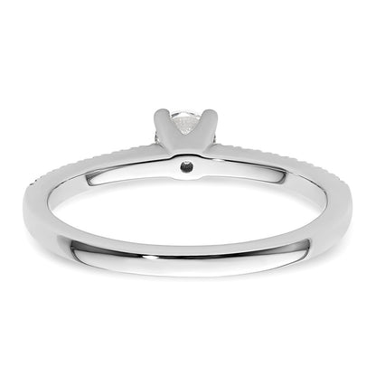 14K White Gold Simulated Diamond Engagement Ring