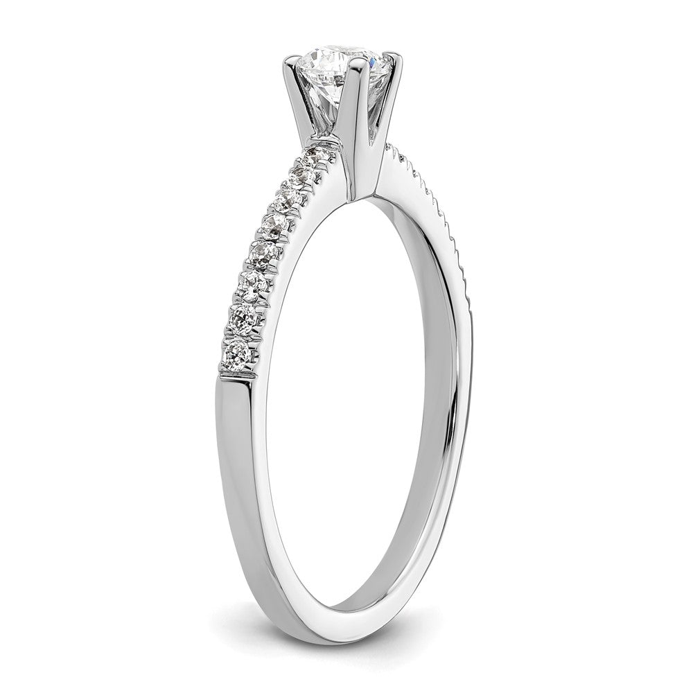 14K White Gold Simulated Diamond Engagement Ring