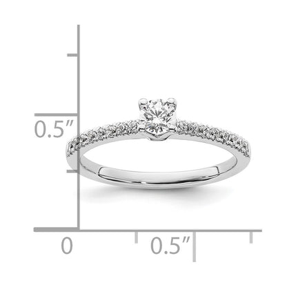 14K White Gold Simulated Diamond Engagement Ring