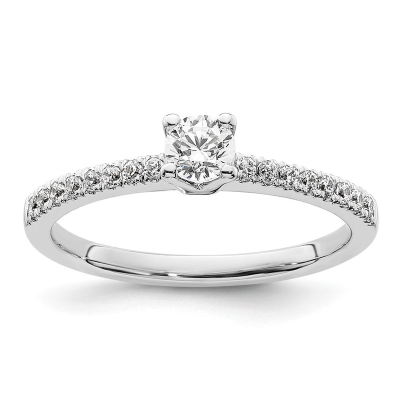 14K White Gold Simulated Diamond Engagement Ring