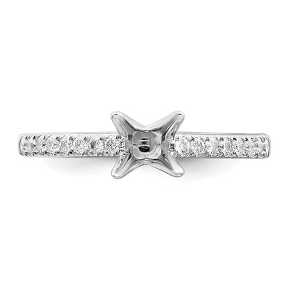 14K White Gold Simulated Diamond Engagement Ring