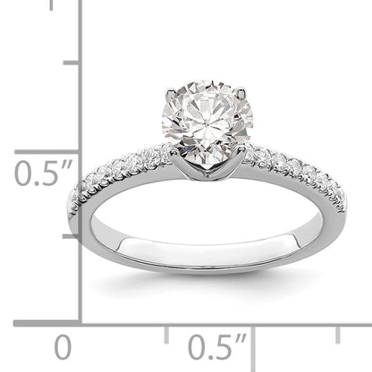 14K White Gold True Origin 1/5 Carat Lab Grown Diamond Vs D E F Semi Mount Round Engagement Ring