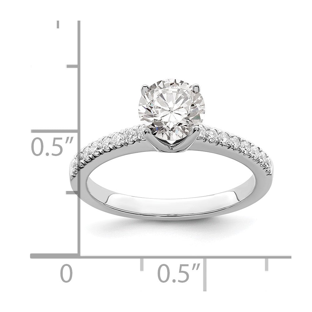 14K White Gold Simulated Diamond Engagement Ring
