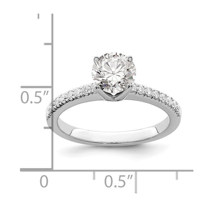 14K White Gold Simulated Diamond Engagement Ring