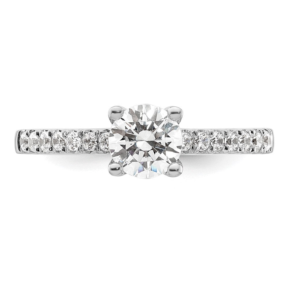 14K White Gold Simulated Diamond Engagement Ring