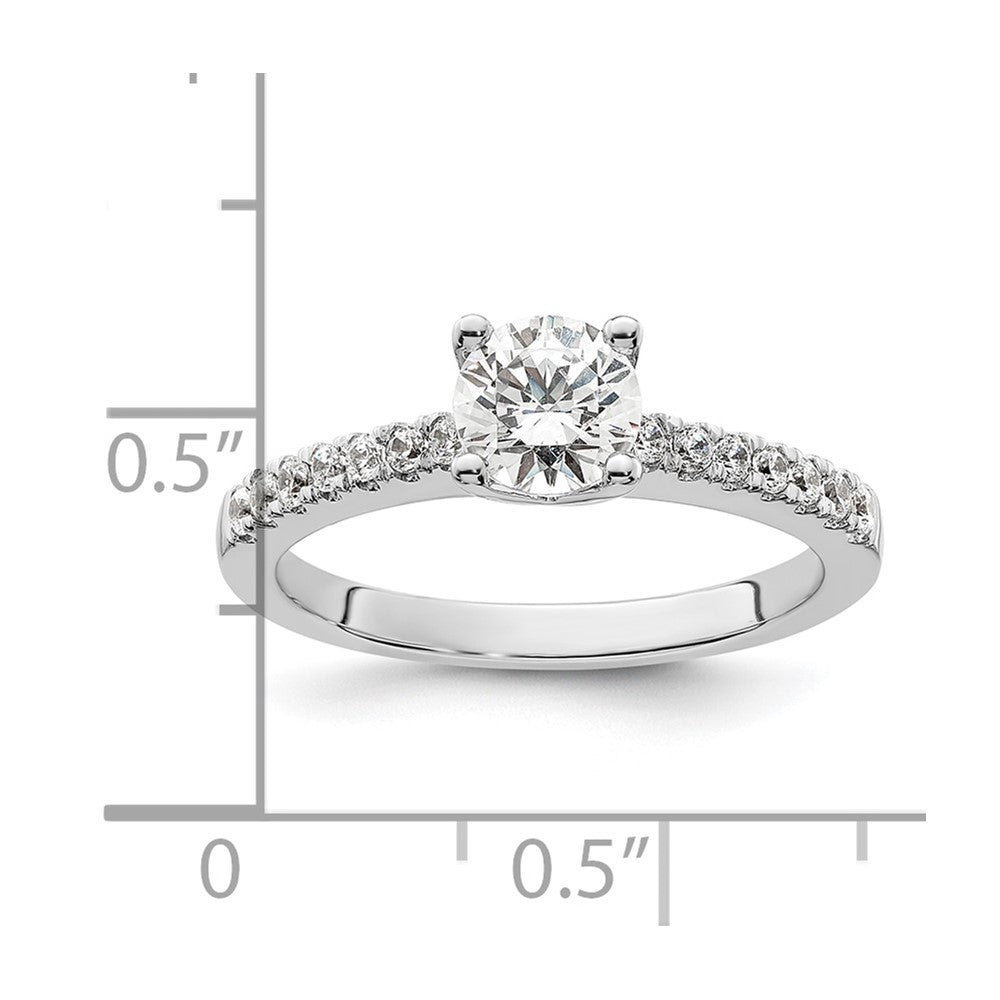 14K White Gold Simulated Diamond Engagement Ring