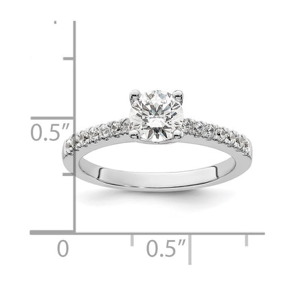 14K White Gold Simulated Diamond Engagement Ring