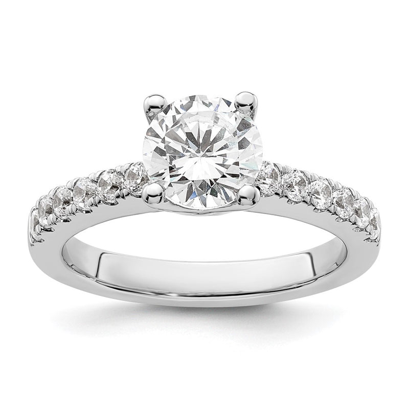 14K White Gold Simulated Diamond Engagement Ring