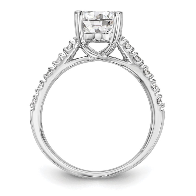 14K White Gold Simulated Diamond Engagement Ring