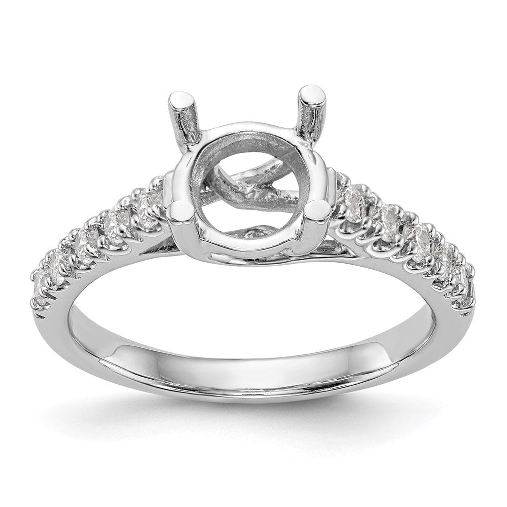 14K White Gold Simulated Diamond Engagement Ring