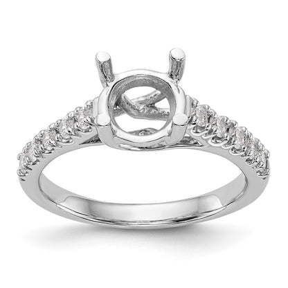 14K White Gold Simulated Diamond Engagement Ring