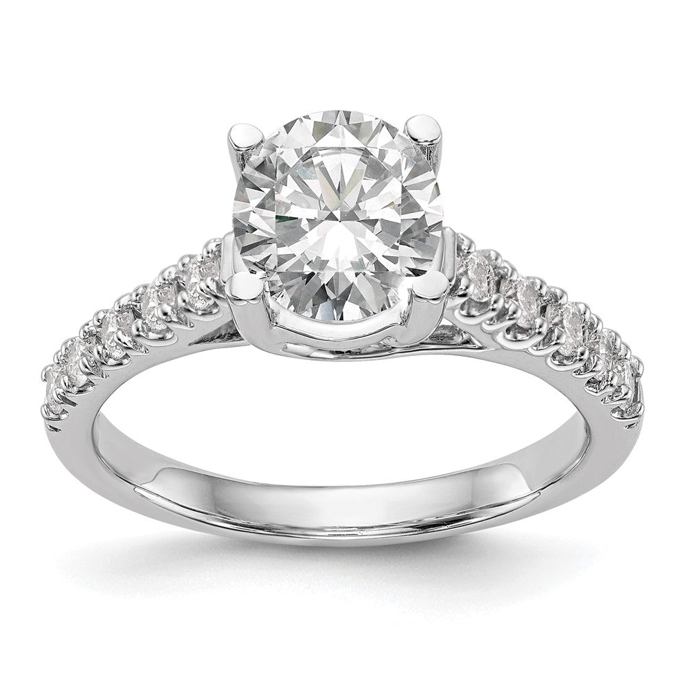 14K White Gold Simulated Diamond Engagement Ring