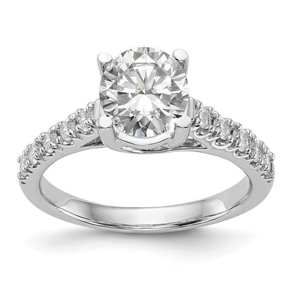 14K White Gold Simulated Diamond Engagement Ring