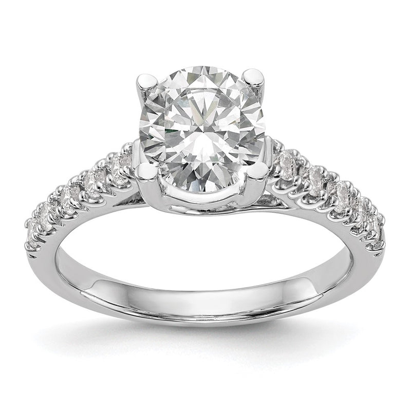 14K White Gold Simulated Diamond Engagement Ring