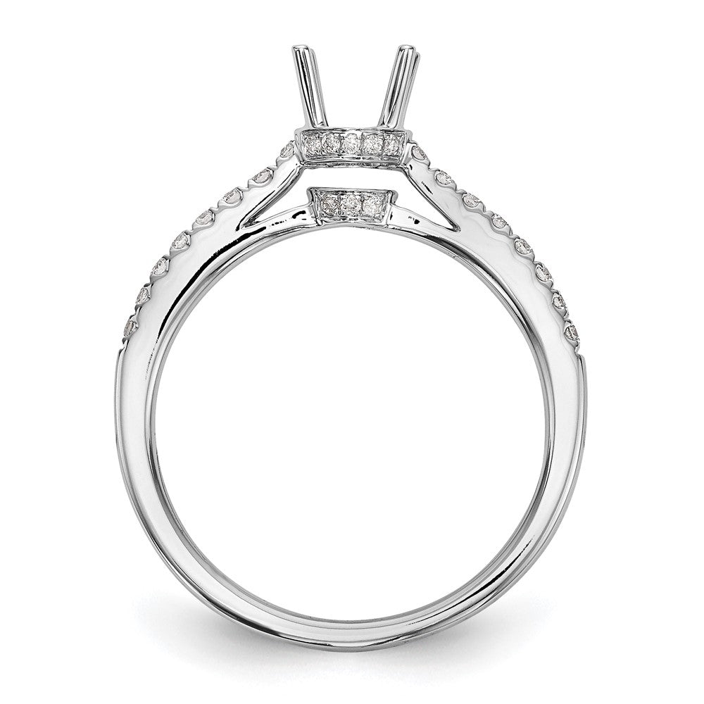 14K White Gold Simulated Diamond Engagement Ring