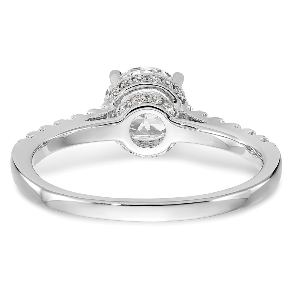 14K White Gold Simulated Diamond Engagement Ring