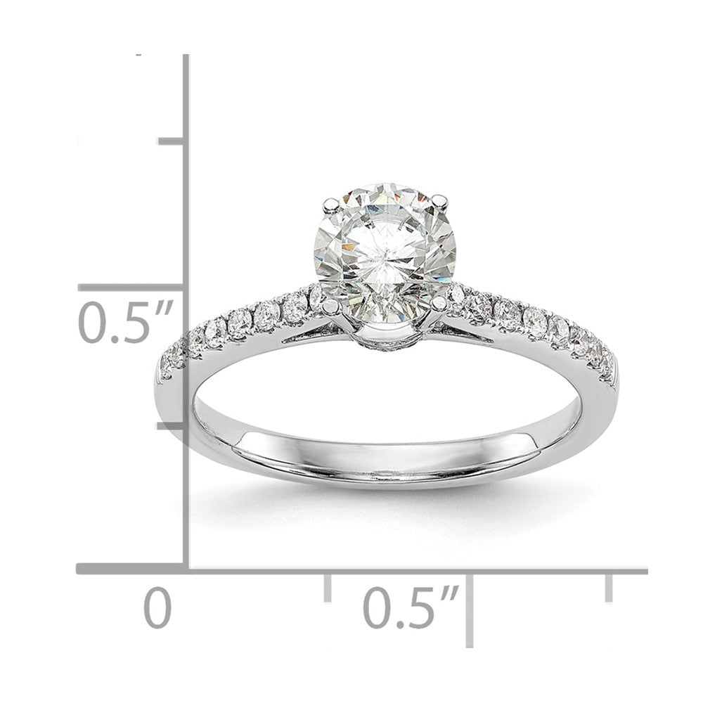 14K White Gold Simulated Diamond Engagement Ring
