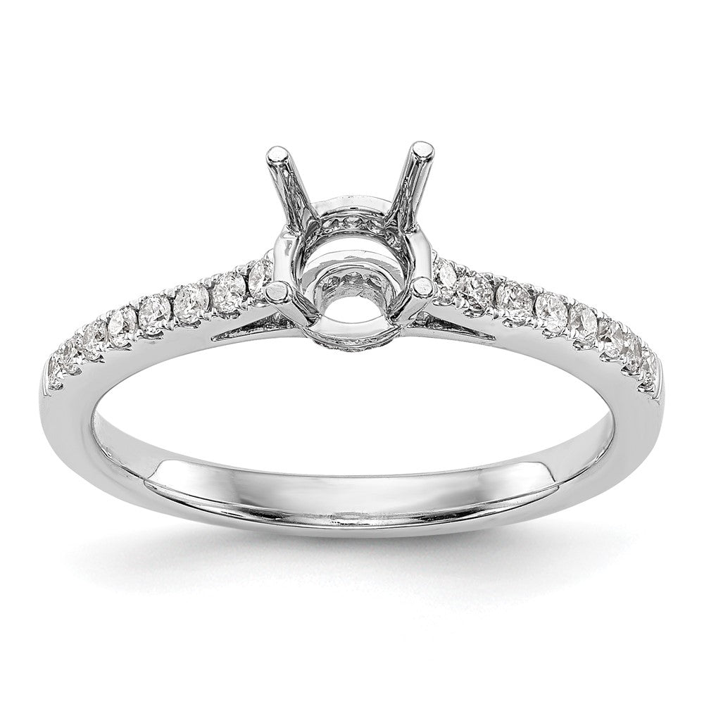 14K White Gold Simulated Diamond Engagement Ring