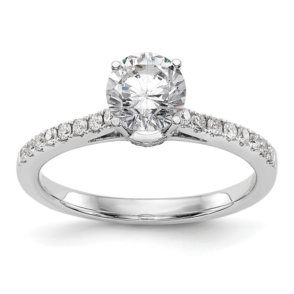 14K White Gold Simulated Diamond Engagement Ring