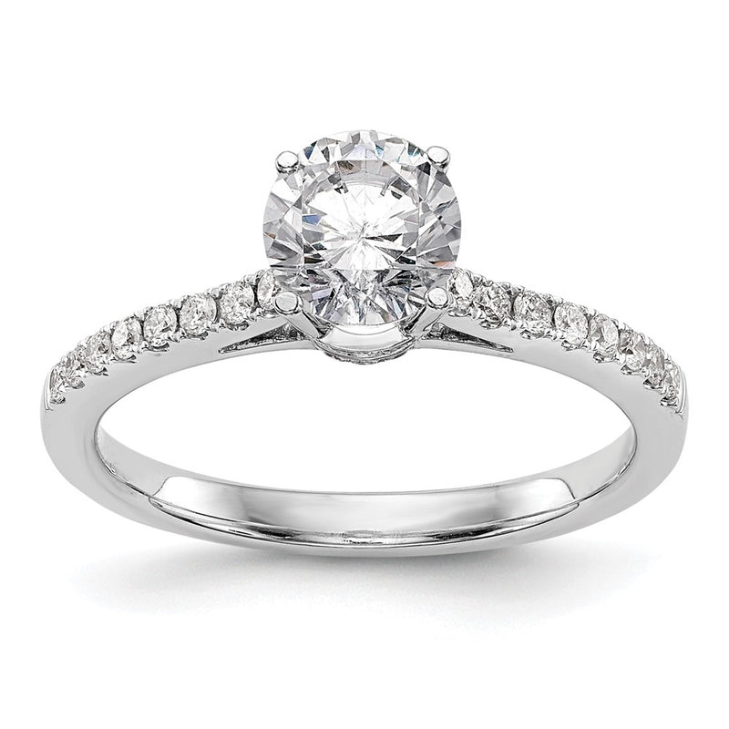 14K White Gold Simulated Diamond Engagement Ring