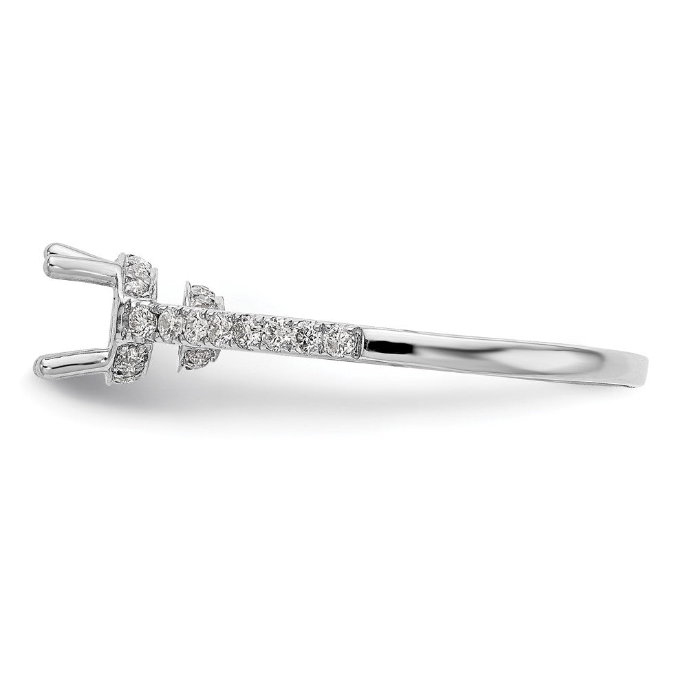 14K White Gold Simulated Diamond Engagement Ring