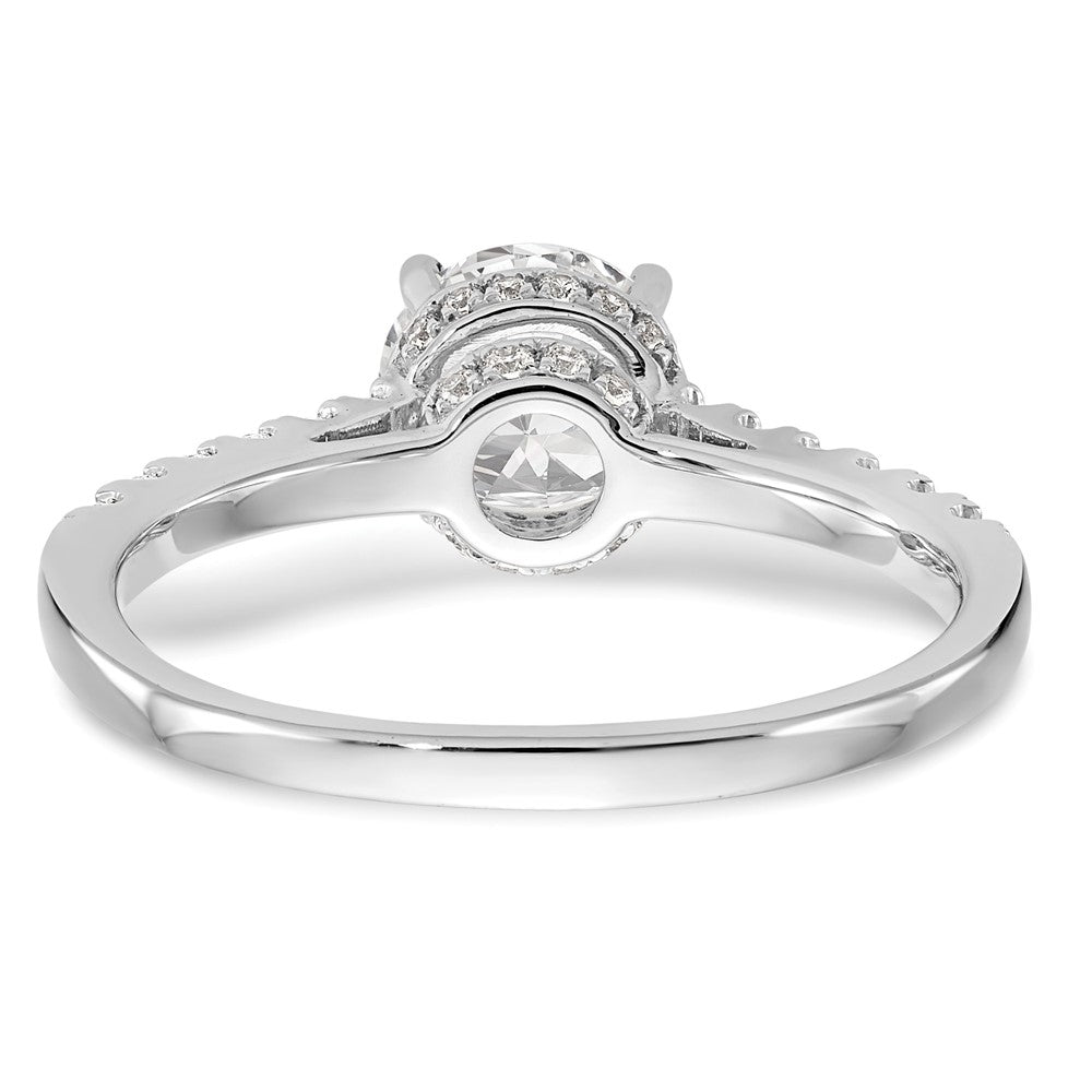 14K White Gold Simulated Diamond Engagement Ring