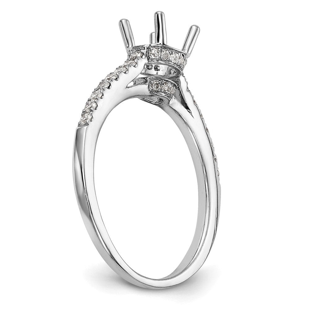 14K White Gold Simulated Diamond Engagement Ring