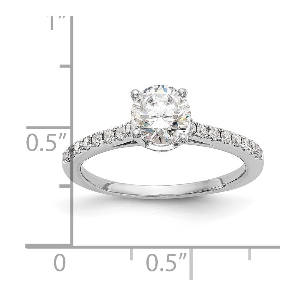 14K White Gold Simulated Diamond Engagement Ring
