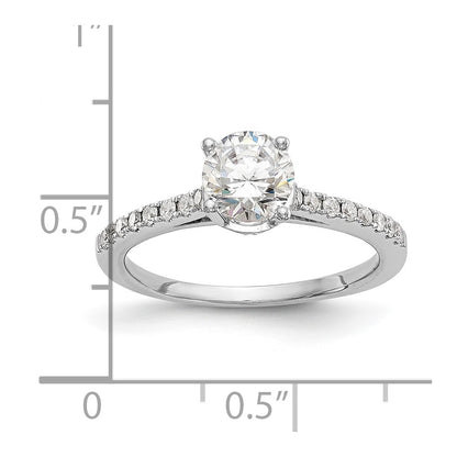 14K White Gold Simulated Diamond Engagement Ring