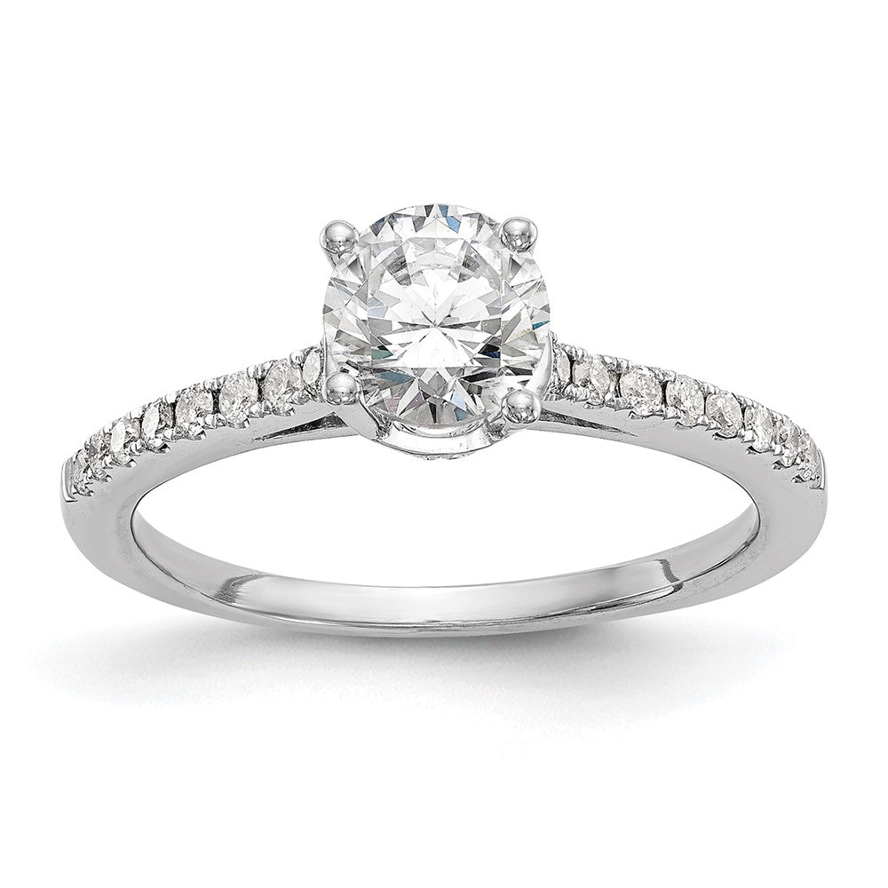 14K White Gold Simulated Diamond Engagement Ring